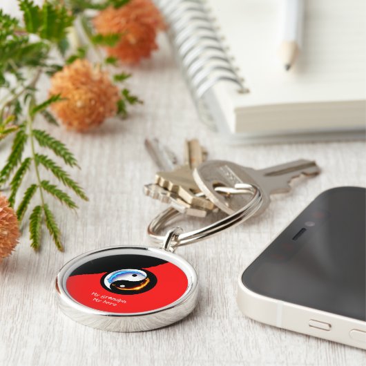 Liefde en vrede Yin-Yang Sleutelhanger (Zijkant)