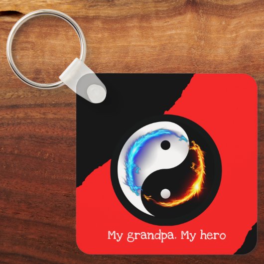 Liefde en vrede Yin-Yang Sleutelhanger (Voorkant)