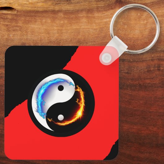 Liefde en vrede Yin-Yang Sleutelhanger (Achterkant)