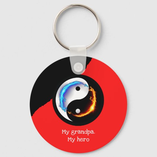 Liefde en vrede Yin-Yang Sleutelhanger (Voorkant)