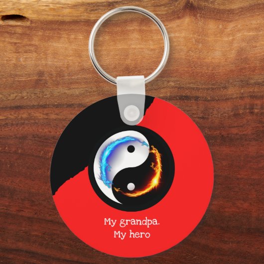 Liefde en vrede Yin-Yang Sleutelhanger (Voorkant)