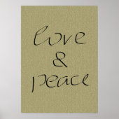 Liefde en Vredeshandschrift op Canvas Poster (Voorkant)