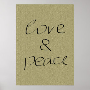 Liefde en Vredeshandschrift op Canvas Poster