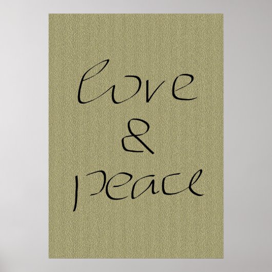 Liefde en Vredeshandschrift op Canvas Poster (Voorkant)