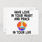 liefde en vredeskaart briefkaart (Voorkant / Achterkant)