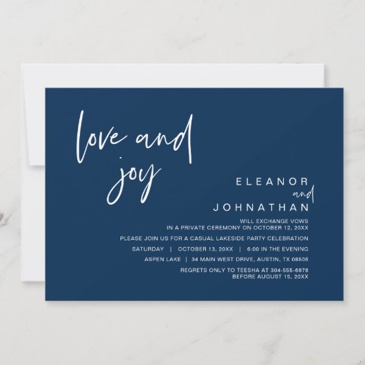 Liefde en vreugde, de Uitnodiging van de Partij va (Voorkant)