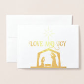 Liefde en Vreugde Geboorte met Ster Elegant Kerstm Folie Kaarten (Voorkant met envelop)