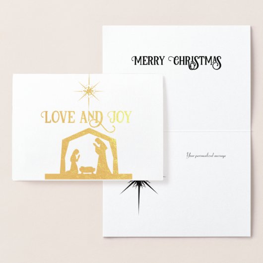 Liefde en Vreugde Geboorte met Ster Elegant Kerstm Folie Kaarten (Display)