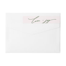 Liefde en vreugde Kalligrafie Blush Pink Return Ad