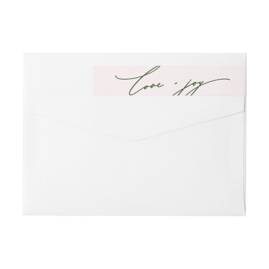 Liefde en vreugde Kalligrafie Blush Pink Return Ad (Achterkant)