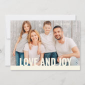 Liefde en Vreugde Modern Eenvoudig Kerstmis Famili Feestdagenkaart (Voorkant)