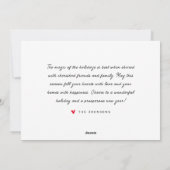 Liefde en Vreugde Modern Eenvoudig Kerstmis Famili Feestdagenkaart (Achterkant)