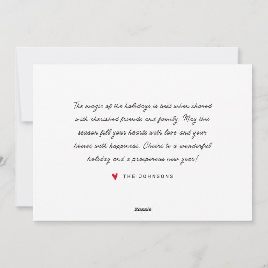 Liefde en Vreugde Modern Eenvoudig Kerstmis Famili Feestdagenkaart (Achterkant)