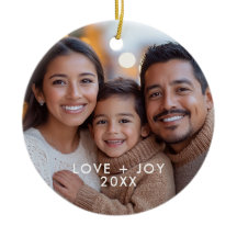 Liefde en vreugde modern minimalistisch kerstfoto 