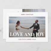 Liefde en vreugde | Modern minimalistische twee fo Feestdagenkaart (Voorkant / Achterkant)