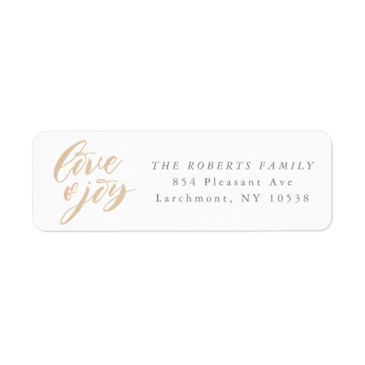 Liefde en Vreugde Vakantie Retouradres Labels (Voorkant)