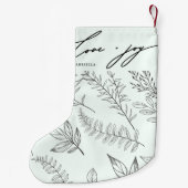 Liefde en vreugde vertrekt met naam Mint Kerstmis Kleine Kerstsok (Achterkant)