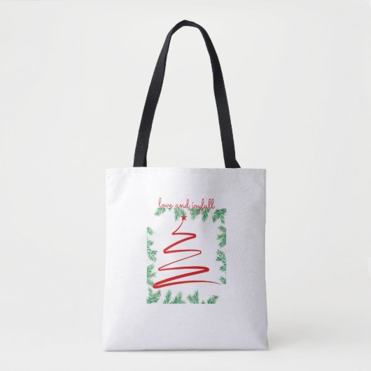 Liefde en vreugdevol tote bag (Voorkant)