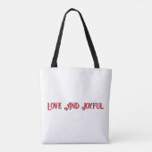 Liefde en vreugdevol tote bag (Achterkant)