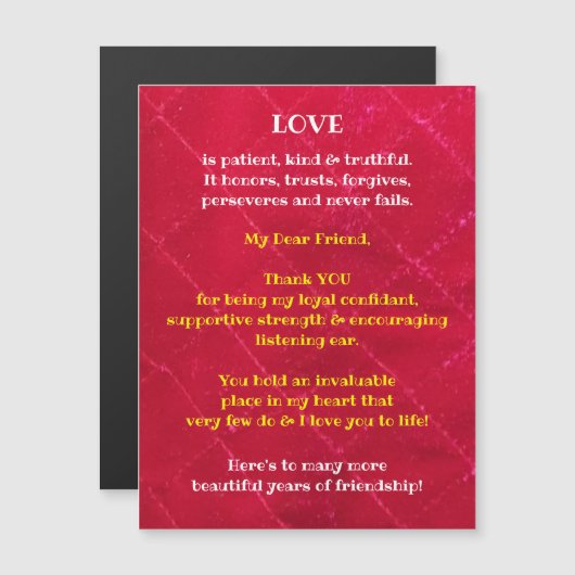 Liefde en vriendschap Magnetisch Wenskaart (Voorkant / Achterkant)