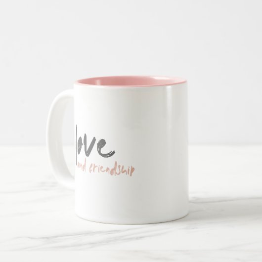 Liefde en vriendschap | Modern Forever Friend Best Tweekleurige Koffiemok (Voorkant links)