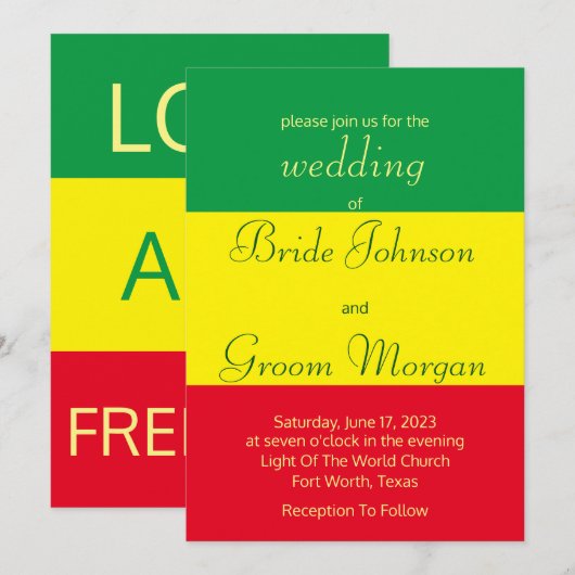 "LIEFDE EN VRIJHEID" - Juneteenth - Zomerbruiloft Kaart (Voorkant / Achterkant)