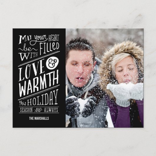 Liefde en warmte vakantie fotokaart Briefkaart (Voorkant)