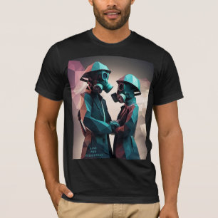 LIEFDE EN WEERSTAND Isometrische lage poly T-shirt