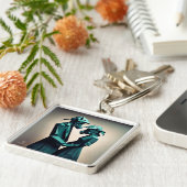 LIEFDE EN WEERSTAND Origami 2 Premium Metaal Sleutelhanger (Zijkant)