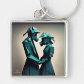 LIEFDE EN WEERSTAND Origami 2 Premium Metaal Sleutelhanger (Voorkant)