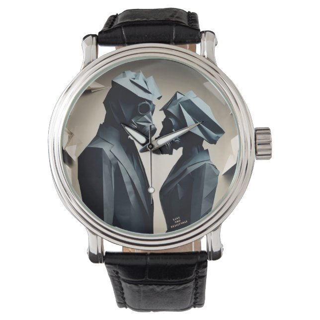 LIEFDE EN WEERSTAND Origami Horloge (Voorkant)