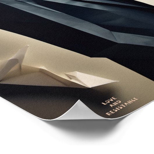 LIEFDE EN WEERSTAND Origami Poster (Hoek)