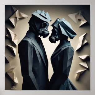 LIEFDE EN WEERSTAND Origami Poster