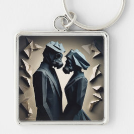 LIEFDE EN WEERSTAND Origami Premium Metal Sleutelh Sleutelhanger