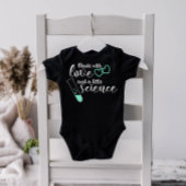 Liefde en Wetenschap IVF Quote Mint Groen Wit Teks Romper