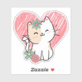 Liefde en Whiskers Waterdicht Sticker (Vel)