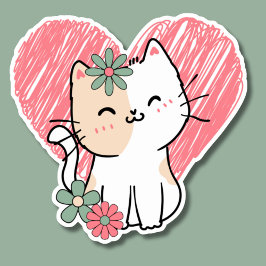 Liefde en Whiskers Waterdicht Sticker