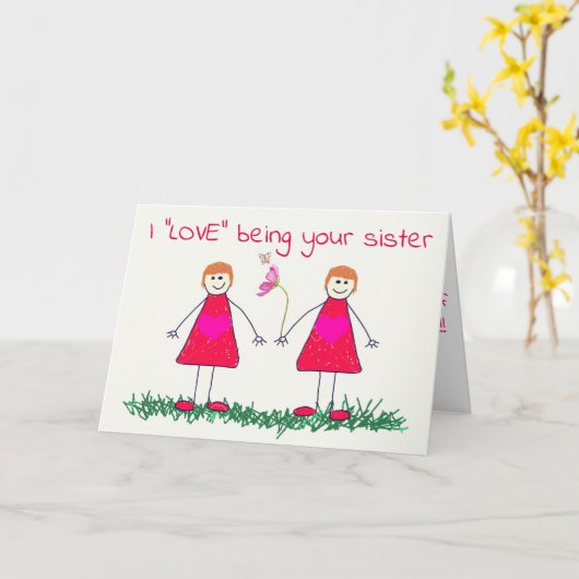 LIEFDE EN WIJN DELEN MET U ** ZUSTER ** OP VERJAAR KAART (Gele Bloem)