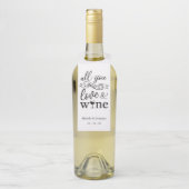 Liefde en wijn gunst hangende labels, drinkfleslab flessenhanger (Op fles)