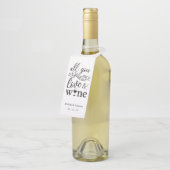 Liefde en wijn gunst hangende labels, drinkfleslab flessenhanger (Schuin)