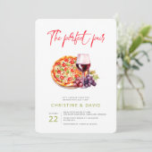 Liefde en Wijn Perfect Paar Douche Kaart (Staand voorkant)