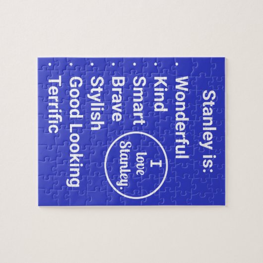 Liefde en woorden in blauw en wit legpuzzel (Horizontaal)