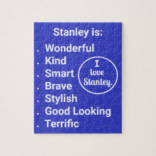 Liefde en woorden in blauw en wit legpuzzel