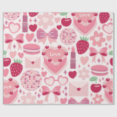 Liefde en zoetheid patroon cadeaupapier (Vlak)