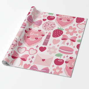 Liefde en zoetheid patroon cadeaupapier