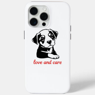 Liefde en zorg puppy iPhone 15 pro max hoesje