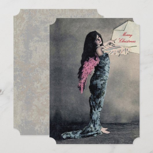 Liefde Engel Kerstmis - Uitnodigingen / RSVP / Kaa (Voorkant / Achterkant)