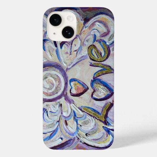 Liefde Engel Woord Kunst Aangepaste iPhone Case (Achterkant)