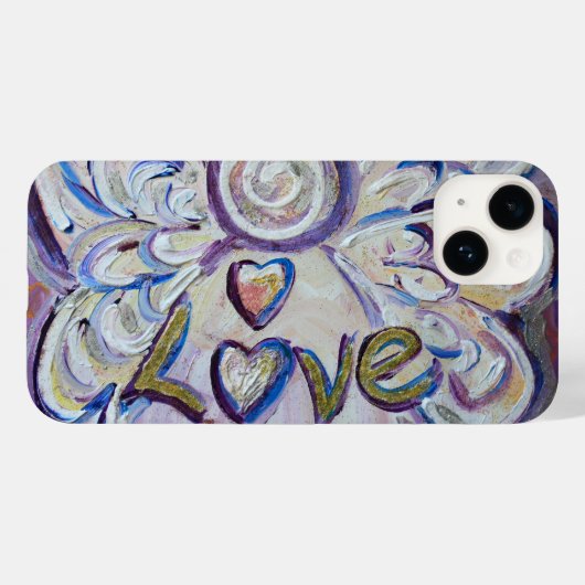 Liefde Engel Woord Kunst Aangepaste iPhone Case (Achterkant (horizontaal))