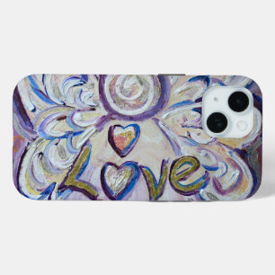 Liefde Engel Woord Kunst Aangepaste iPhone Case